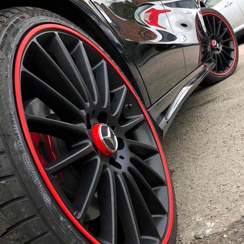 Red Rim Protectors 4TRESS ULTRA RED Car 4x4 Alloy Wheel Rim Edge Protectors Strips Kit