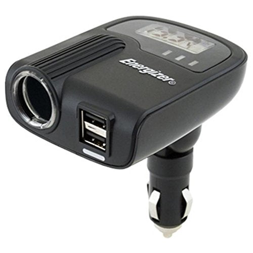 Energizer 50501 12v 24v Car Lighter Socket Twin USB & Voltage Monitor Power Adapter