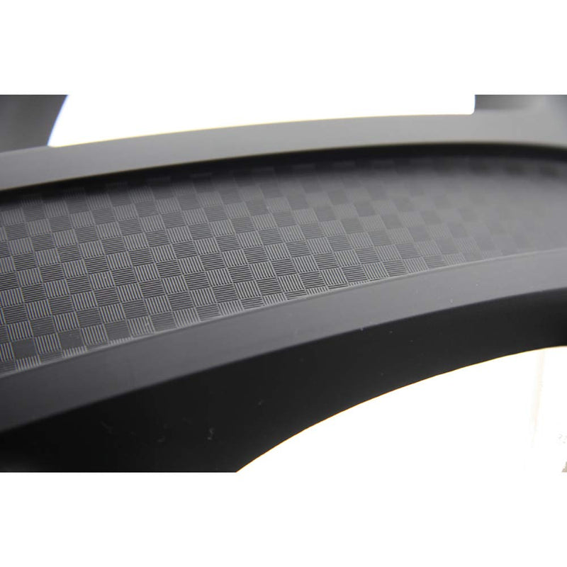 16" VR Black Carbon Fibre Look Car Wheel Trims Hub Caps Covers Set+Dust Caps+Ties