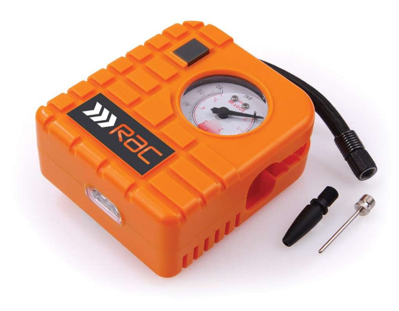 RAC 12v Car Motorcycle Motor Bike Compact Mini Tyre Air Compressor Inflator Pump