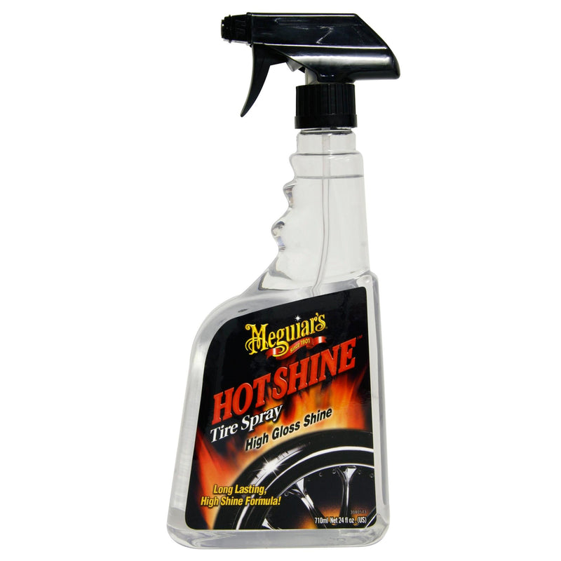 Meguiars Hot Shine Car Tyre Tire Wet Look Shine Finish Dressing Spray+Cloth+Polish Pad