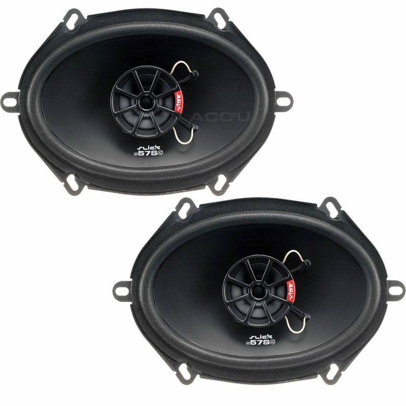 Vibe SLICK57 V7 Slick Series 2 5x7" inch 480w Car Door Shelf Coaxial Oval Speakers Set
