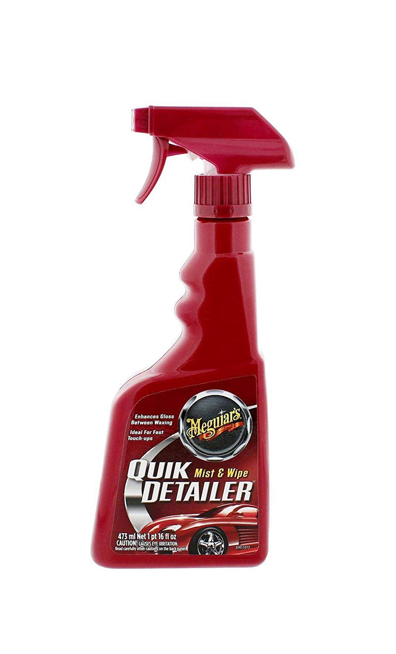 Meguiars Car Mist and Wipe Quik Quick Detailer Spray+Microfiber Cloth+Polish Pad