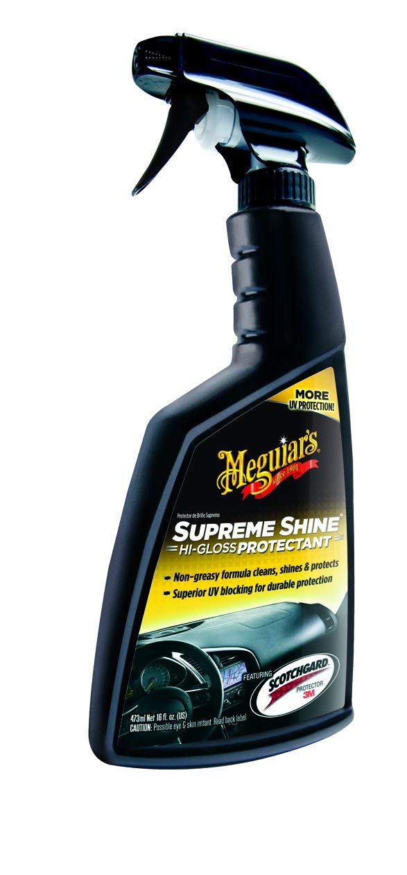 Meguiars Supreme Shine Car Dash Vinyl Plastic Trim High Gloss Protectant+Cloth+Pad