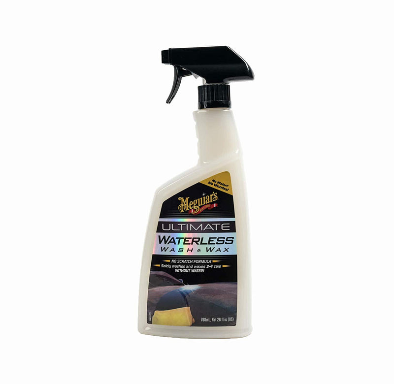Meguiars Car Waterless Mist & Wipe Ultimate Wash & Wax Anywhere+Cloth+Polish Pad
