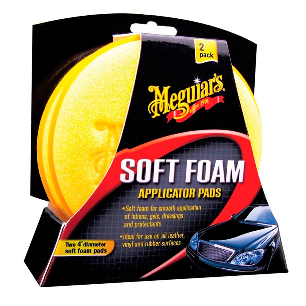 4 x Meguiars Yellow Soft Foam Car Tyre Gel Polish Applicator Pads+Cloth+Polish Pad