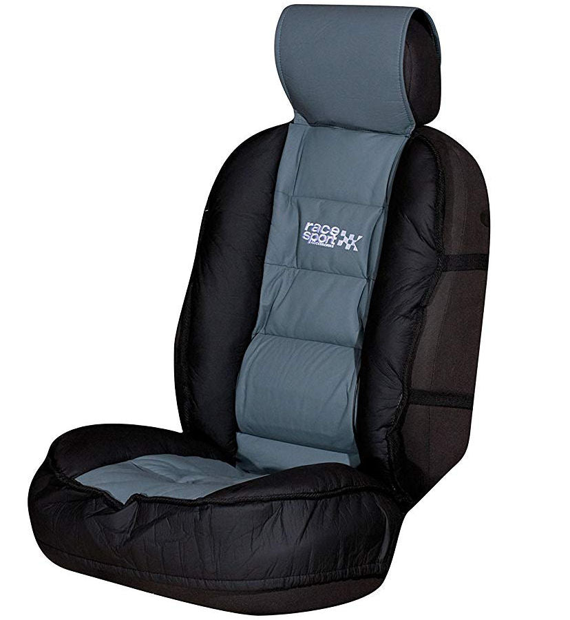 Race Sport Grey Black Luxury Padded Lumbar Side Support Car Single Seat Cover Cushion