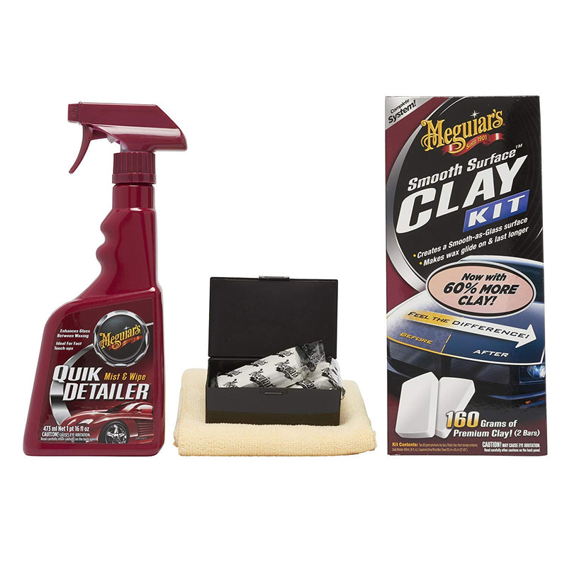 Meguiars Car Paint Smooth As Glass Surface Clay Detailing Kit+Cloth+Polish Pad