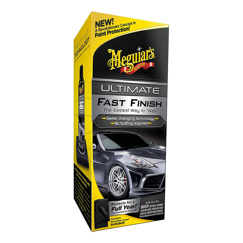 Meguiars Car Ultimate Fast Finish Wax No Buffing Required+Cloth+Polish Pad