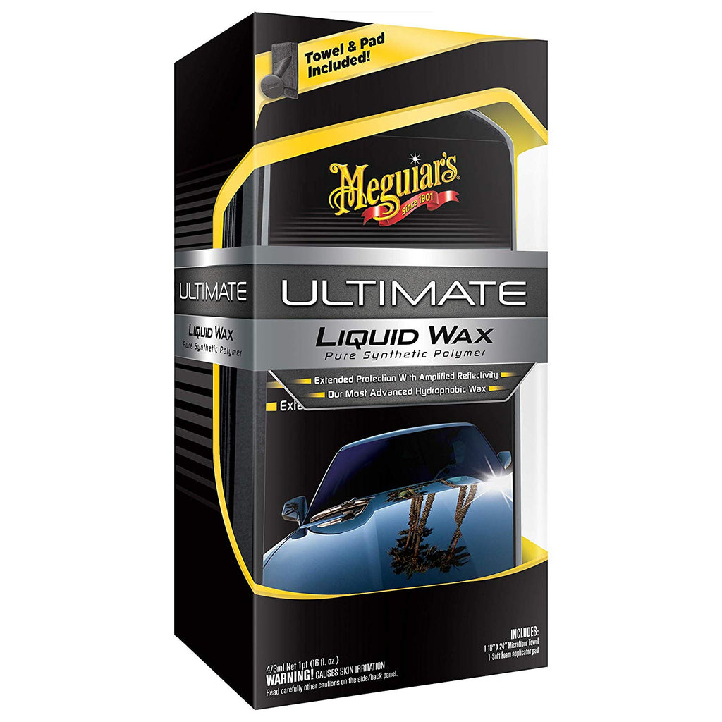 Meguiars Car Ultimate Hydrophobic Liquid Wax Pure Synthetic Polymer+Cloth+Polish Pad