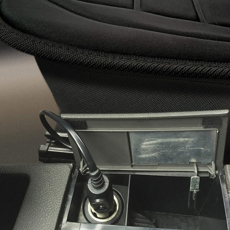 CP 12v In Car Van Plug Black Front Single Seat Cover Thermal Heated Support Cushion