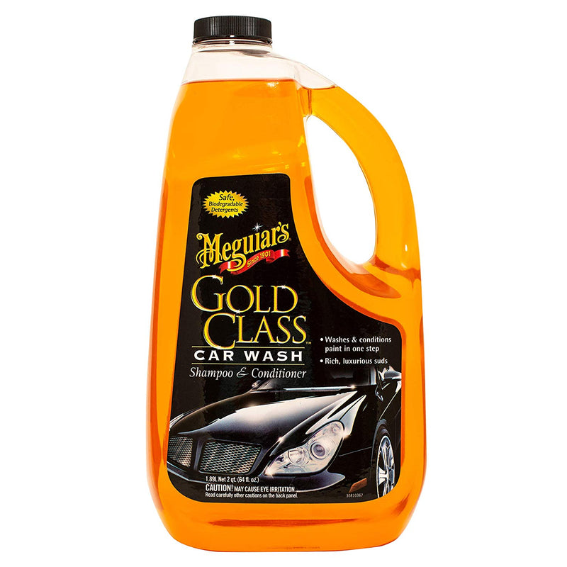 Meguiars Gold Class Car Wash Shampoo & Conditioner 1.89 Litre+Cloth+Polish Pad