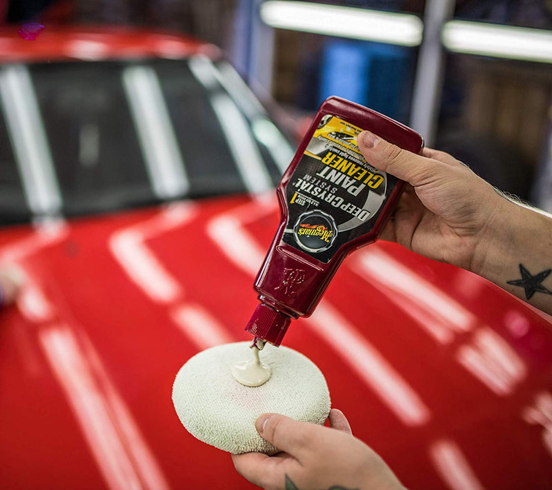 Meguiars Step 1 Deep Crystal System Car Paint Cleaner Restorer+Cloth+Polish Pad