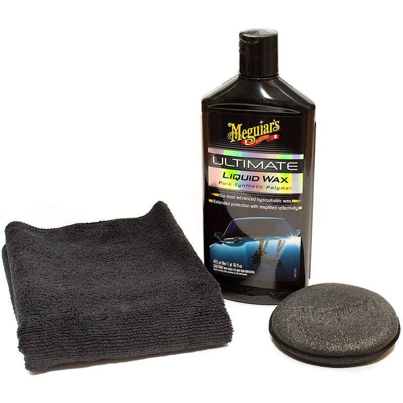 Meguiars Car Ultimate Hydrophobic Liquid Wax Pure Synthetic Polymer+Cloth+Polish Pad