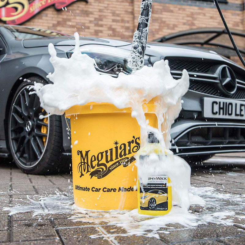 Meguiars Car Ultimate Wash & Wax For Glossy Shine 473ml+Microfiber Cloth+Pad