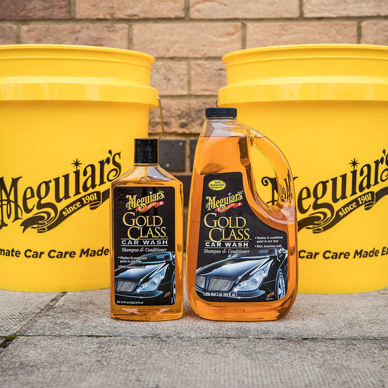 Meguiars Gold Class Car Wash Shampoo & Conditioner 473ml+Microfiber Cloth+Pad