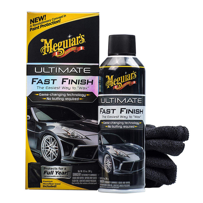 Meguiars Car Ultimate Fast Finish Wax No Buffing Required+Cloth+Polish Pad