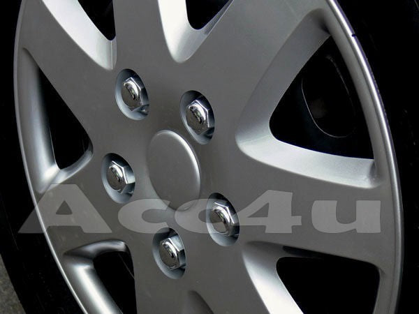 13" Silver Tempest Multi Spoke Car Wheel Trims Hub Caps Covers Set+Dust Caps+Ties