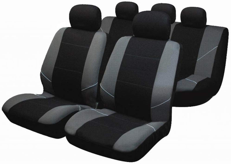 Merton Black With Grey Pattern Side Airbag Compatible Car Seat Covers Full Set