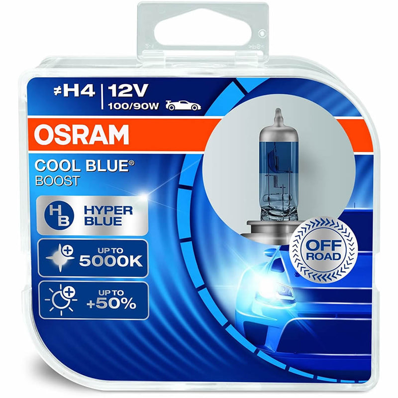 Osram Cool Blue Boost 12v H4 5000K White Xenon Light Car Upgrade Headlight Bulbs Set