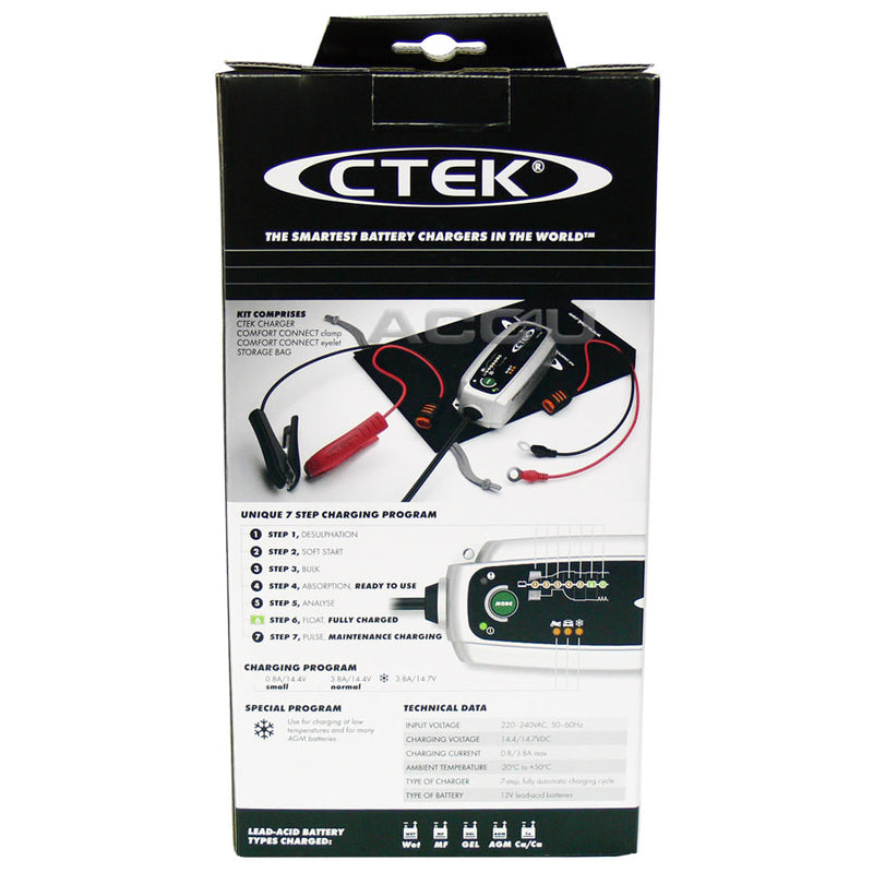 CTEK MXS 3.8 12v 3.8A Car Van Bike Boat 7 Stage Automatic Smart Battery Charger