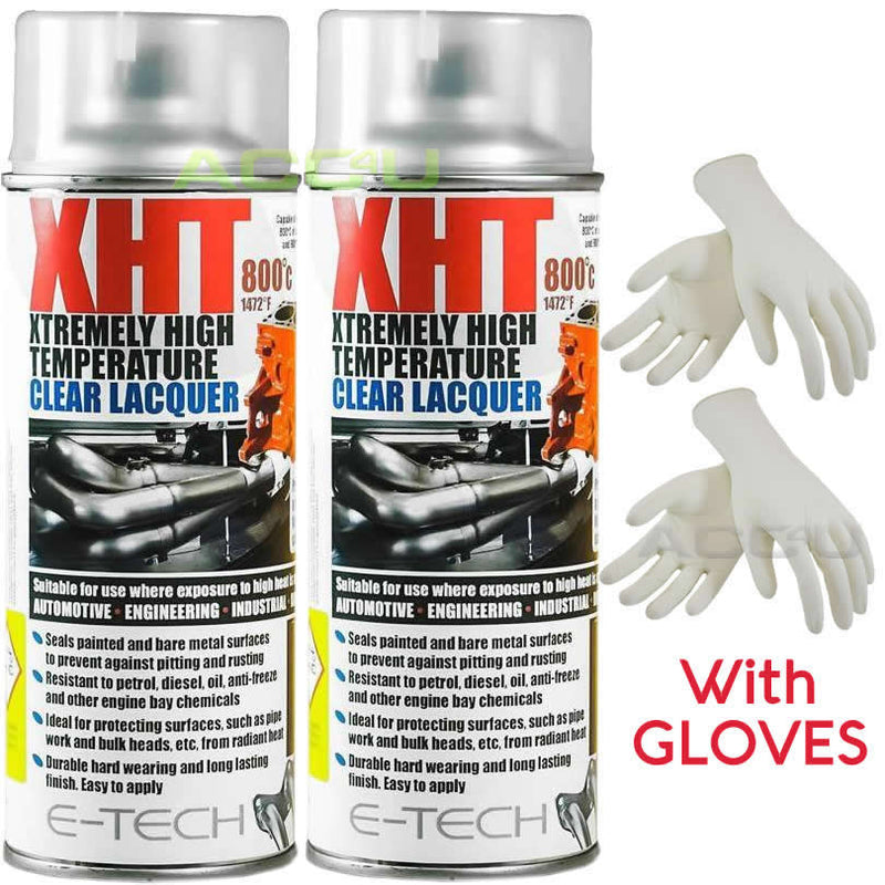 E-Tech XHT Xtremely High Temperature CLEAR LACQUER Car Engine Exhaust Spray Paint Can