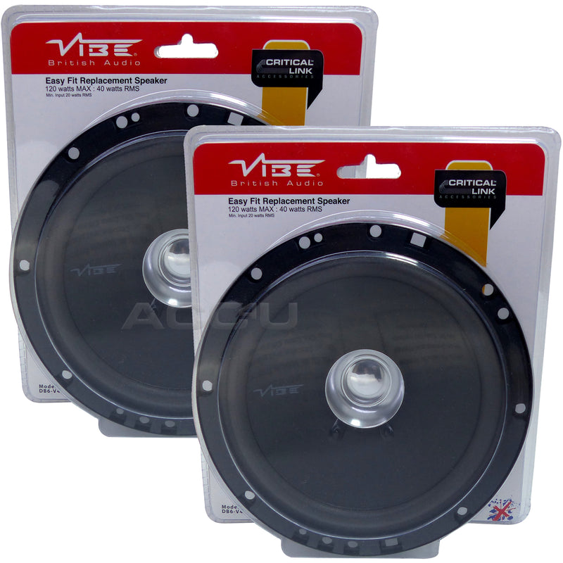 Vibe Audio DB6 High Performance 6.5" inch Car Door Coaxial Replacement Speakers Set