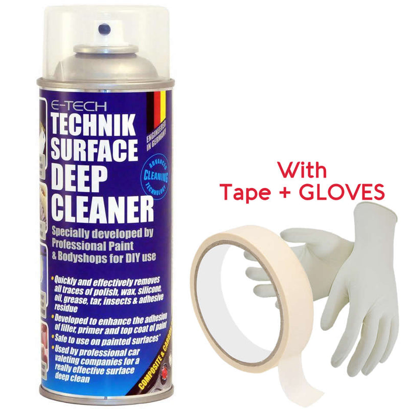 E-Tech Car Professional Bodyshop TECHNIK SURFACE DEEP CLEANER Spray Can+Gloves