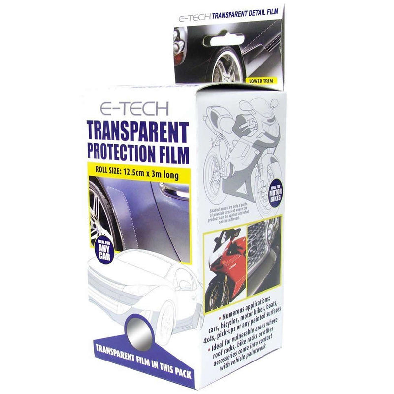 E-Tech CLEAR TRANSPARENT Bike Car Body Bumper Trim Door Sills Paint Protection Film Roll