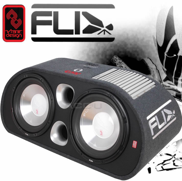 FLI Trap Car 12" inch Twin Active Amplified Subwoofer Sub Bass Box Enclosure+Amp Kit