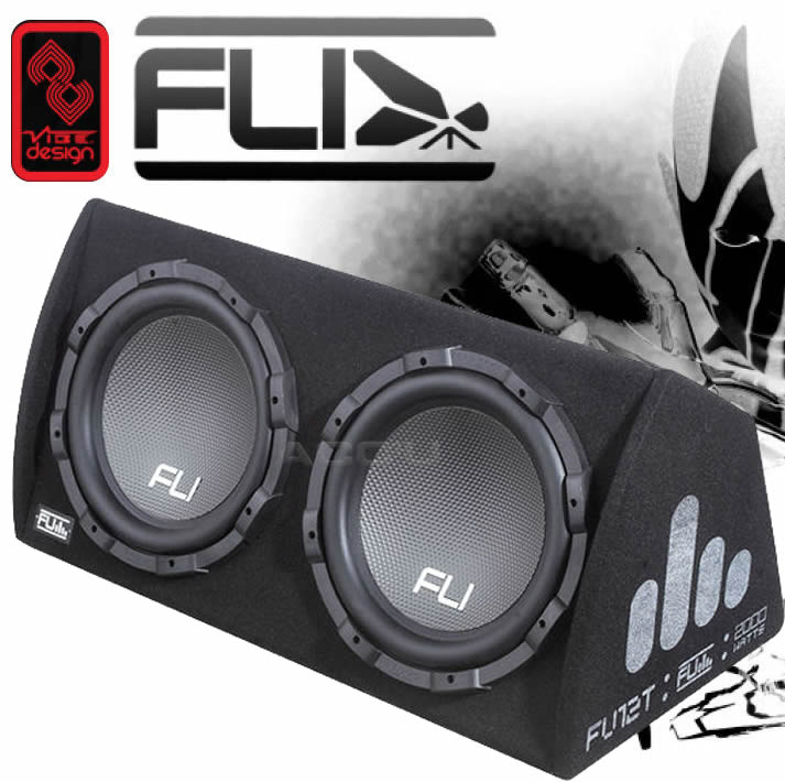 Fli Underground FU12TA Car 12" Twin Active Amplified Subwoofer Bass Box Enclosure+Kit