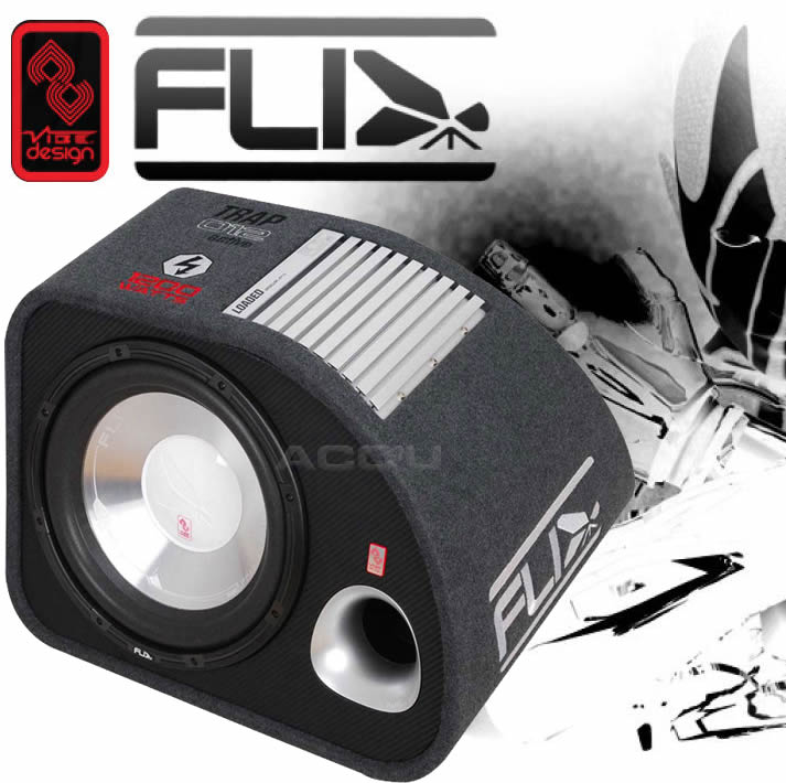 FLI Trap Car 12" inch Single Active Amplified Subwoofer Sub Bass Box Enclosure+Amp Kit
