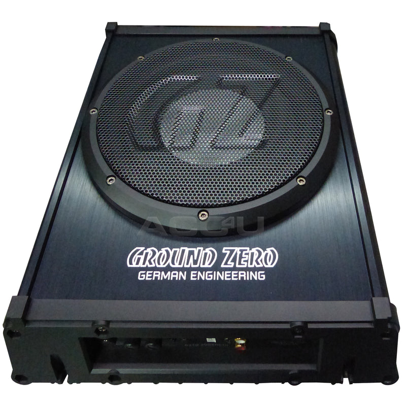 Ground Zero 8" Car Underseat Slim Compact Active Amplified Subwoofer Bass Box Enclosure
