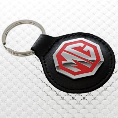 Richbrook MG Official Licensed Real Black Leather MG Car Keyring