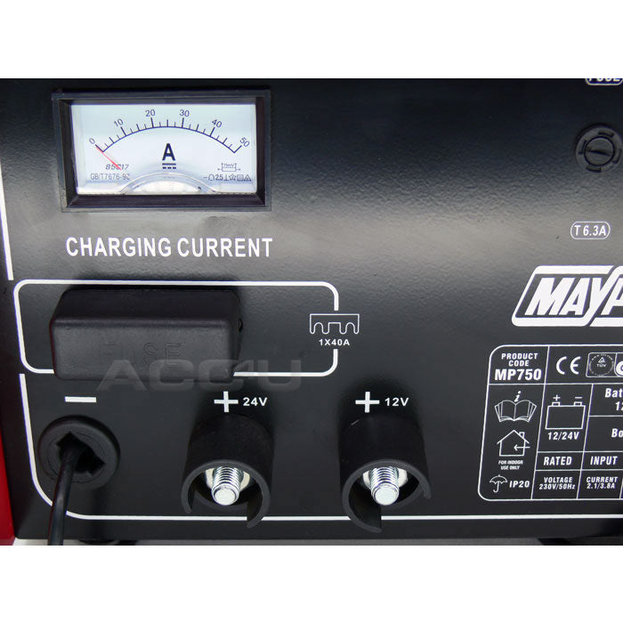 Maypole MP750 12v 24v 30A 120Ah to 320Ah Metal Case Car Leisure Battery Charger