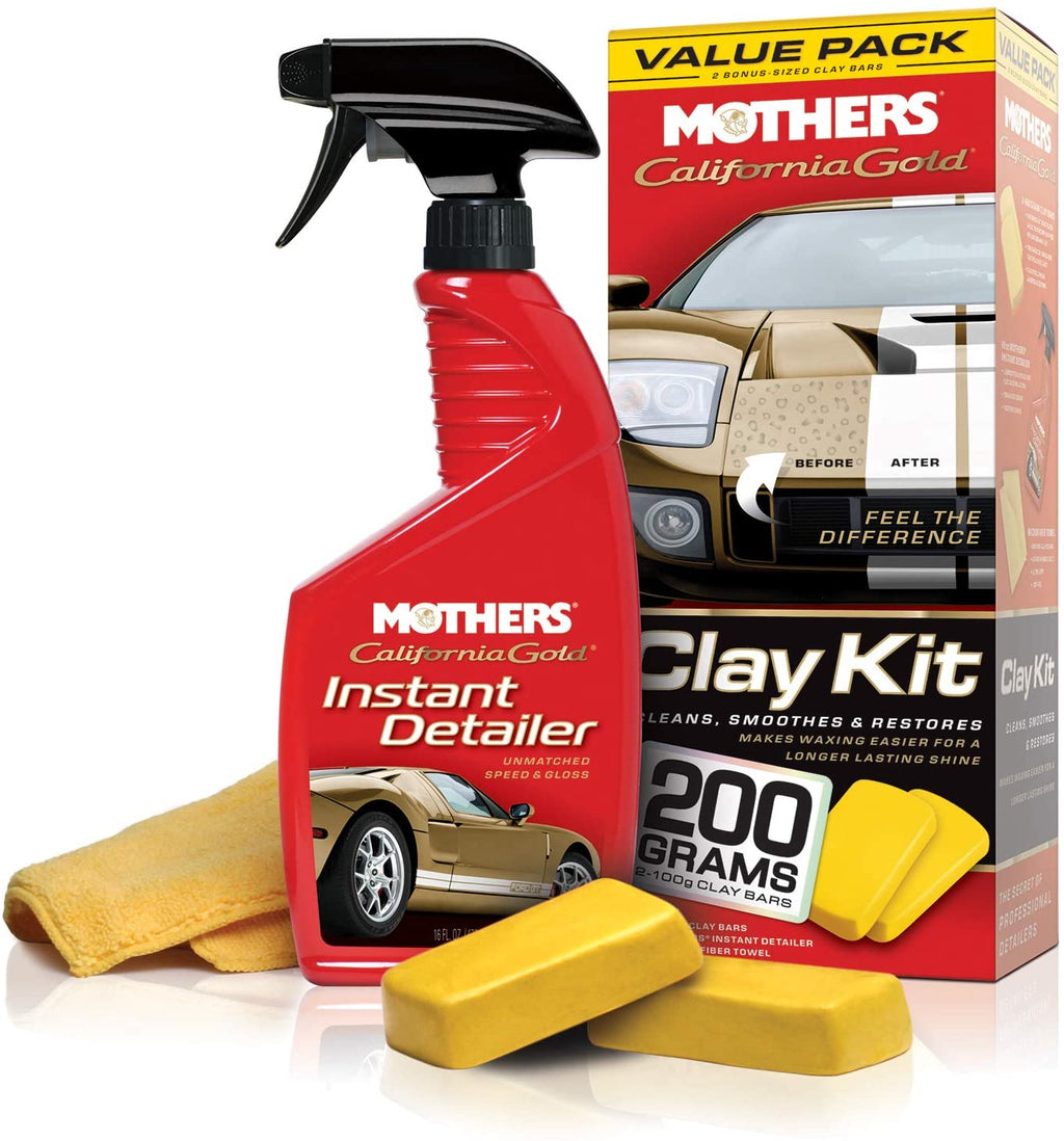 Mothers California Gold Car Paintwork Clean Smooth Restore Detailing Clay Bar Kit
