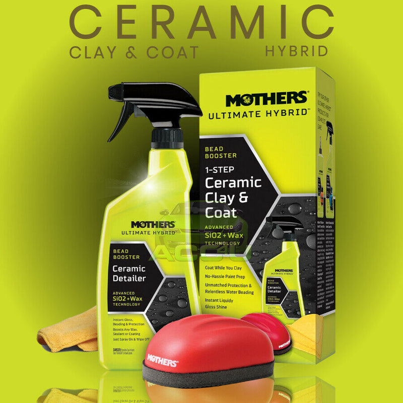 Mothers Ultimate Hybrid 1 Step Car Paint Prep Bead Booster Ceramic Clay & Coat Kit