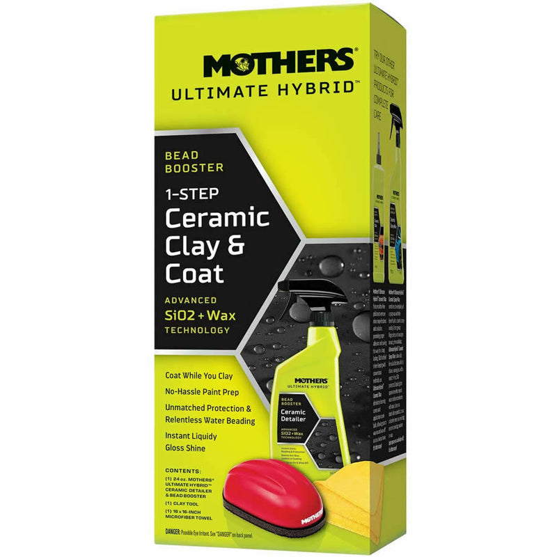 Mothers Ultimate Hybrid 1 Step Car Paint Prep Bead Booster Ceramic Clay & Coat Kit