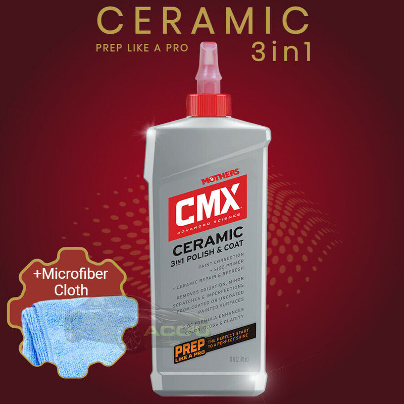 Mothers CMX 3in1 Car Paint Correction Ceramic Polish & Coat Sealant Protection+Cloth