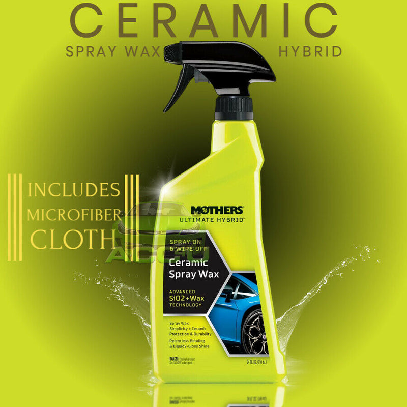 Mothers Ultimate Hybrid Car Paint Spray On Wipe Off Ceramic Spray Wax Shine+Cloth