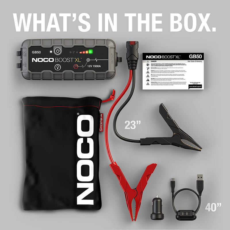 NOCO GB50 Boost XL 12v 1500A Lithium Portable Car Van Battery Jump Starter Pack