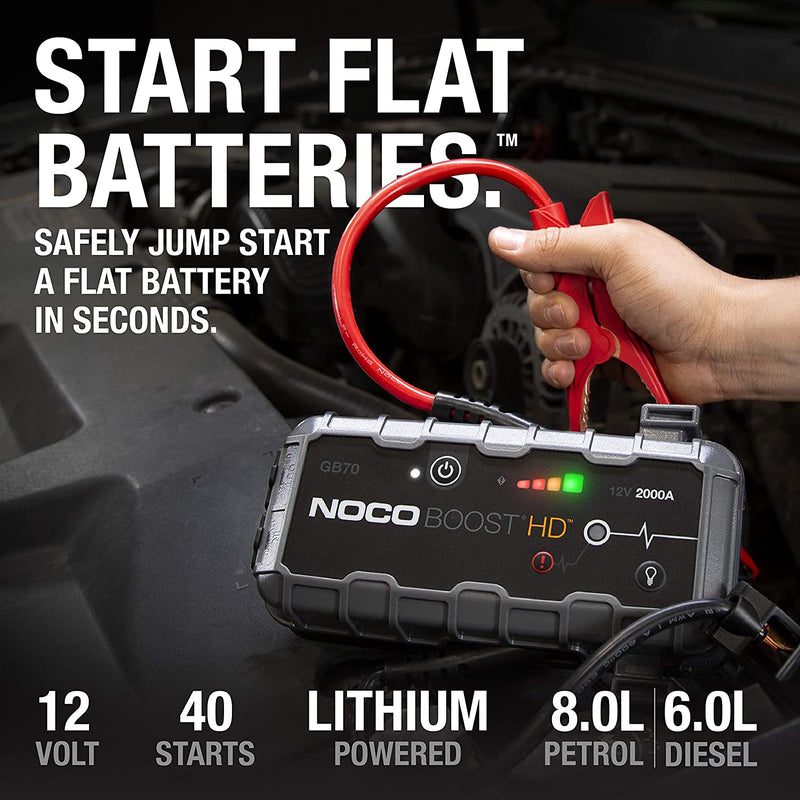 NOCO GB70 BOOST HD 12v 2000A Lithium Car Van 4x4 Battery Jump Starter Power Pack