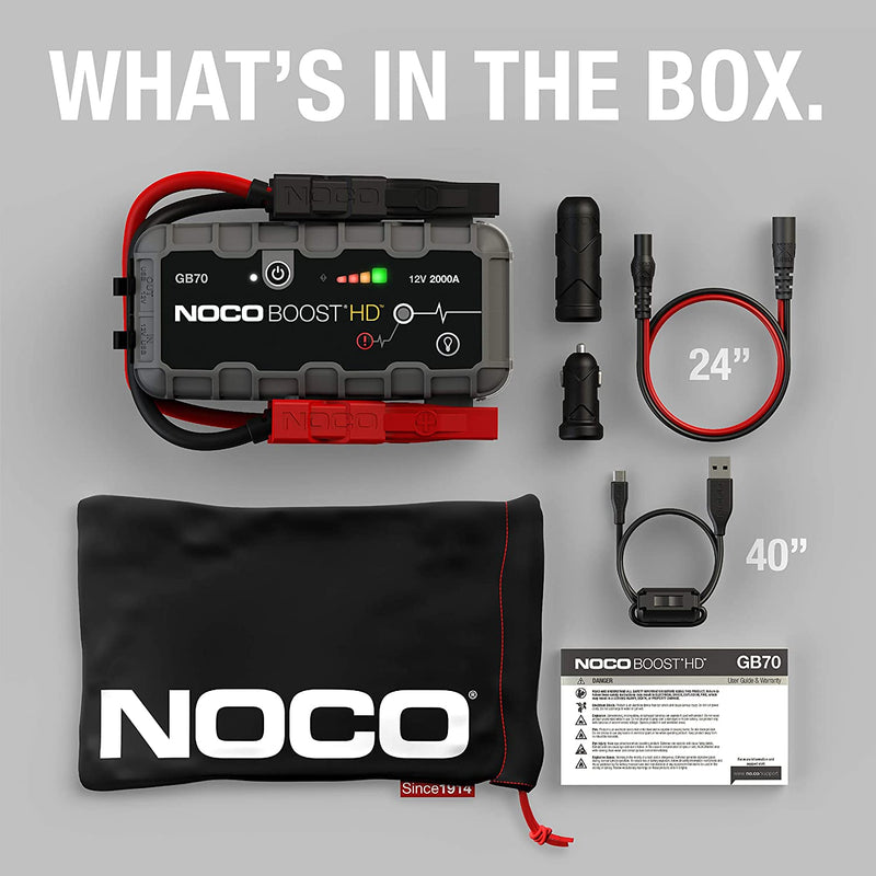 NOCO GB70 BOOST HD 12v 2000A Lithium Car Van 4x4 Battery Jump Starter Power Pack