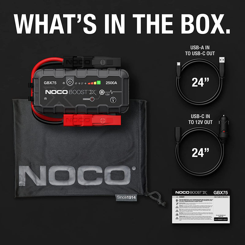 NOCO Boost X GBX75 12v 2500A Portable Lithium Car Van Battery Jump Starter Pack