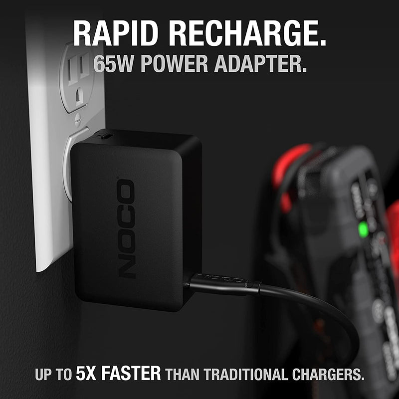 NOCO 65W USB-C Mains Fast Rapid Charger Adapter For Noco GBX Range Jump Starters