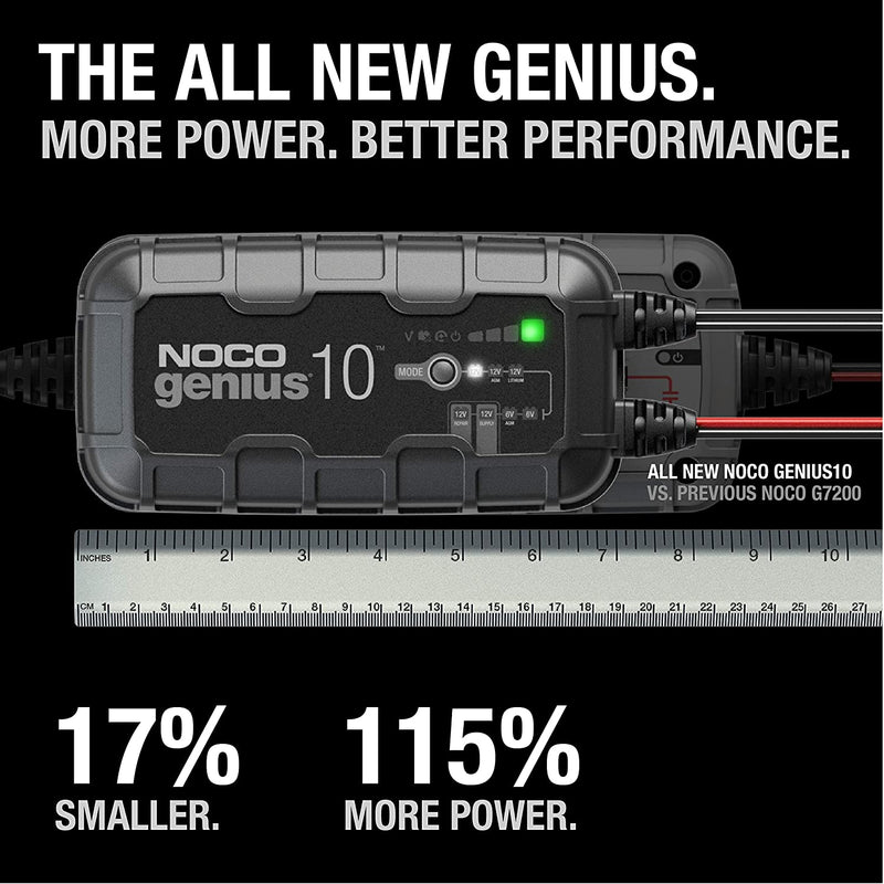 NOCO GENIUS10 UK 6v 12v 10A Car Bike Lead Acid, AGM Lithium Smart Battery Charger