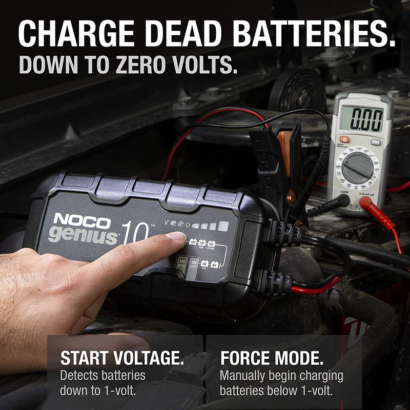 NOCO GENIUS10 UK 6v 12v 10A Car Bike Lead Acid, AGM Lithium Smart Battery Charger