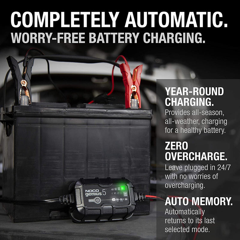NOCO GENIUS5 UK 6v 12v 5A Car Bike Lead Acid AGM Lithium Smart Battery Charger