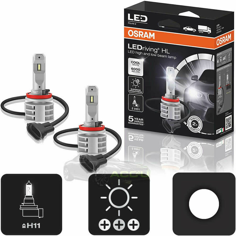 Osram LEDriving HL Gen2 12v 24v H11 6000K Cool White LED Headlight Headlamp Bulbs Kit