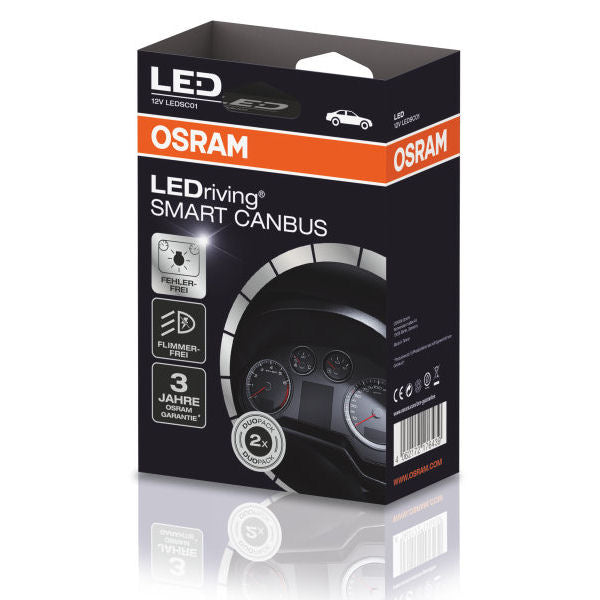 Osram LEDriving 12v Car H7 LED Bulbs Bypass Smart Canbus Error Free Load Resistors Set